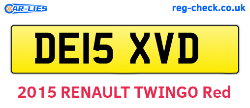 DE15XVD are the vehicle registration plates.