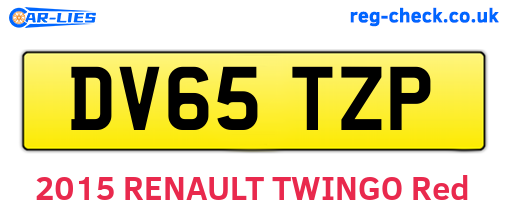 DV65TZP are the vehicle registration plates.