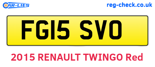 FG15SVO are the vehicle registration plates.