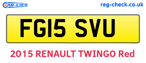 FG15SVU are the vehicle registration plates.