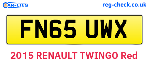 FN65UWX are the vehicle registration plates.