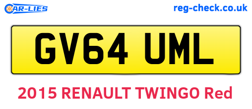 GV64UML are the vehicle registration plates.