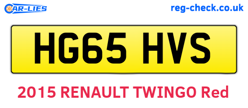 HG65HVS are the vehicle registration plates.
