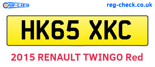 HK65XKC are the vehicle registration plates.