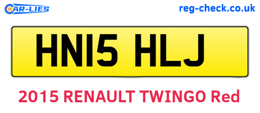 HN15HLJ are the vehicle registration plates.