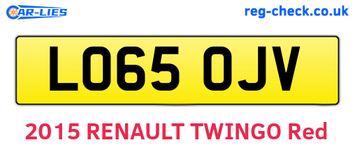 LO65OJV are the vehicle registration plates.