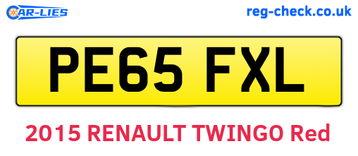 PE65FXL are the vehicle registration plates.