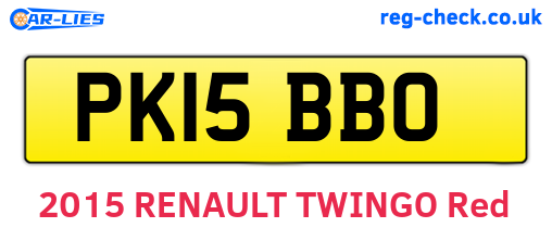 PK15BBO are the vehicle registration plates.