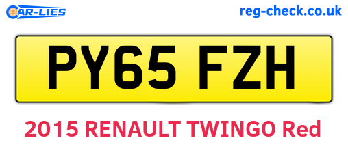 PY65FZH are the vehicle registration plates.