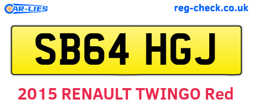 SB64HGJ are the vehicle registration plates.