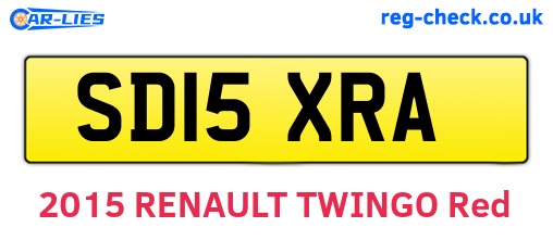 SD15XRA are the vehicle registration plates.