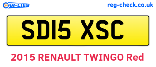SD15XSC are the vehicle registration plates.