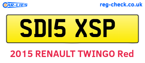SD15XSP are the vehicle registration plates.