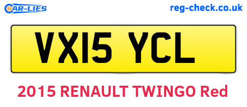 VX15YCL are the vehicle registration plates.