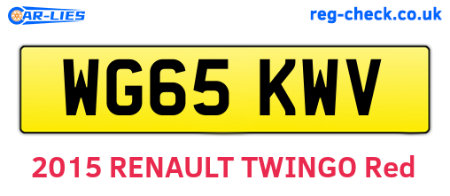 WG65KWV are the vehicle registration plates.