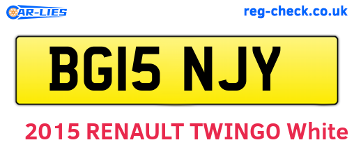 BG15NJY are the vehicle registration plates.