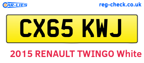CX65KWJ are the vehicle registration plates.