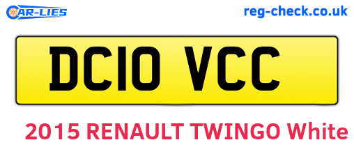 DC10VCC are the vehicle registration plates.