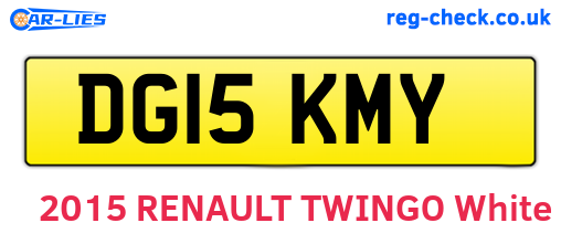DG15KMY are the vehicle registration plates.