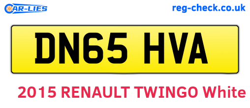 DN65HVA are the vehicle registration plates.