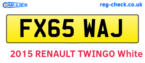 FX65WAJ are the vehicle registration plates.