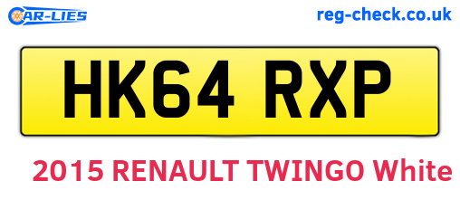 HK64RXP are the vehicle registration plates.