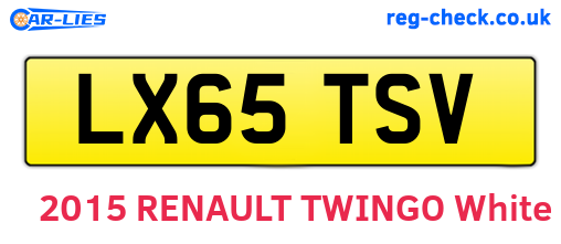 LX65TSV are the vehicle registration plates.