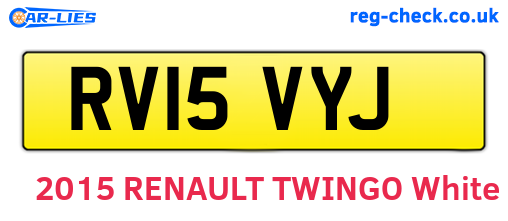 RV15VYJ are the vehicle registration plates.
