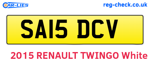 SA15DCV are the vehicle registration plates.