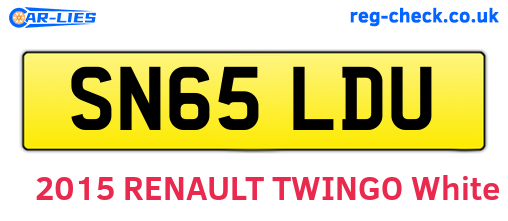 SN65LDU are the vehicle registration plates.