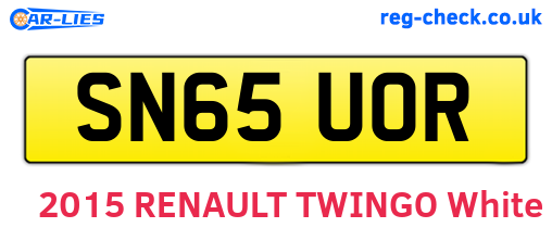 SN65UOR are the vehicle registration plates.