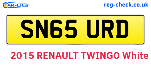 SN65URD are the vehicle registration plates.