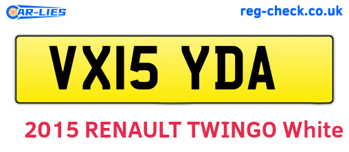 VX15YDA are the vehicle registration plates.