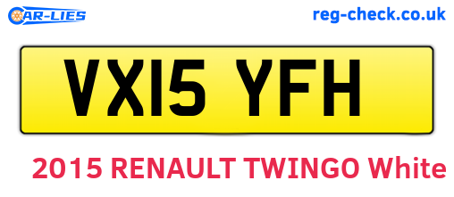 VX15YFH are the vehicle registration plates.