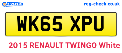 WK65XPU are the vehicle registration plates.