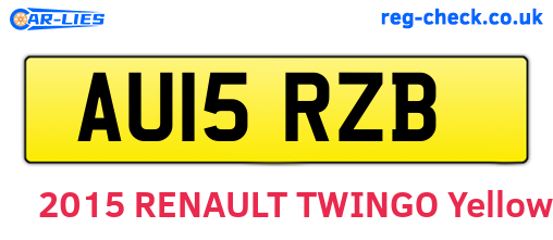 AU15RZB are the vehicle registration plates.