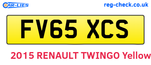 FV65XCS are the vehicle registration plates.