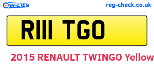 R111TGO are the vehicle registration plates.