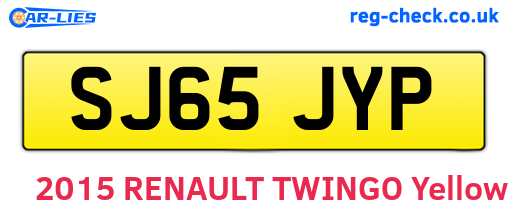 SJ65JYP are the vehicle registration plates.