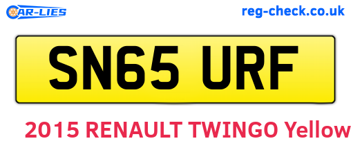 SN65URF are the vehicle registration plates.