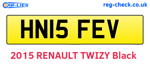 HN15FEV are the vehicle registration plates.