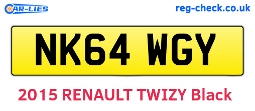 NK64WGY are the vehicle registration plates.