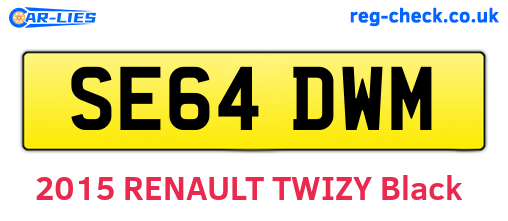 SE64DWM are the vehicle registration plates.