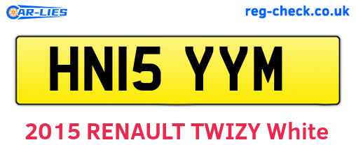 HN15YYM are the vehicle registration plates.