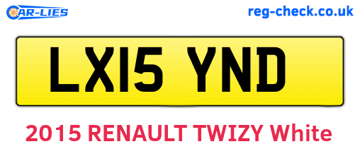 LX15YND are the vehicle registration plates.