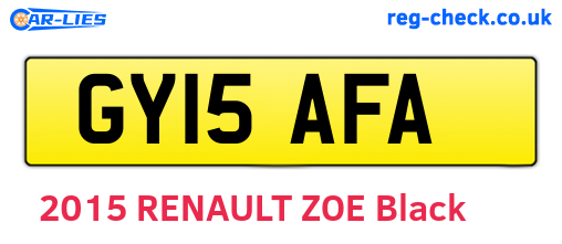 GY15AFA are the vehicle registration plates.