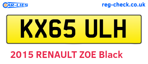 KX65ULH are the vehicle registration plates.