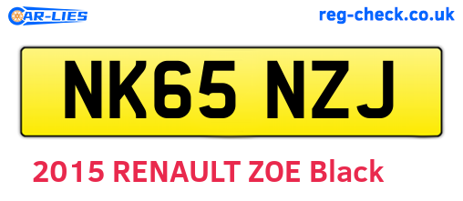 NK65NZJ are the vehicle registration plates.