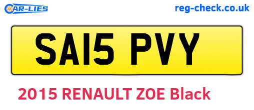 SA15PVY are the vehicle registration plates.