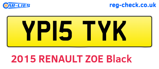 YP15TYK are the vehicle registration plates.